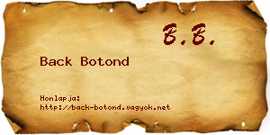 Back Botond névjegykártya